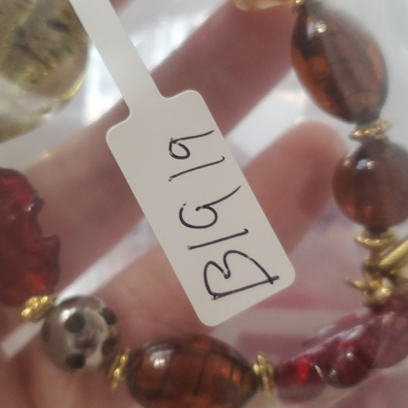 Fall harvest Hand-blown artisan glass bracelet‎ toggle closure B1919 - Picture 6 of 6